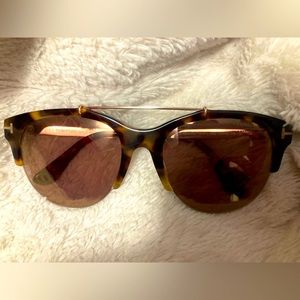 Tom Ford tortoise semi rimless sunglasses